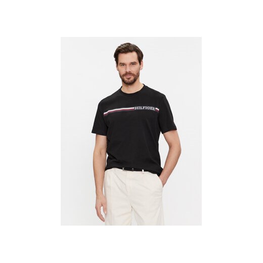 Tommy Hilfiger T-Shirt Monotype MW0MW33688 Czarny Regular Fit ze sklepu MODIVO w kategorii T-shirty męskie - zdjęcie 168527586