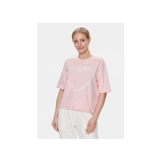 Guess T-Shirt V4RI07 K8FQ4 Różowy Boxy Fit ze sklepu MODIVO w kategorii Bluzki damskie - zdjęcie 168528885