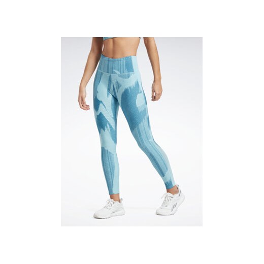 Reebok Legginsy Lux Perform HA4373 Niebieski Slim Fit ze sklepu MODIVO w kategorii Spodnie damskie - zdjęcie 168529626