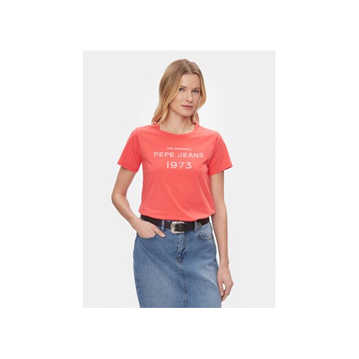 Pepe Jeans T-Shirt Harbor PL505743 Czerwony Regular Fit ze sklepu MODIVO w kategorii Bluzki damskie - zdjęcie 168530197