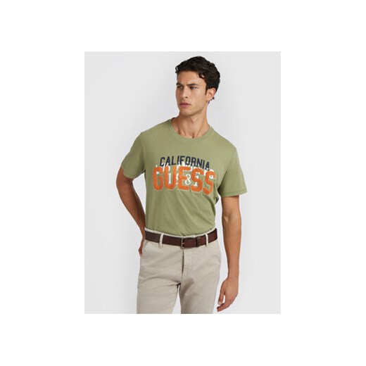 Guess T-Shirt M2BI38 K8FQ4 Zielony Regular Fit ze sklepu MODIVO w kategorii T-shirty męskie - zdjęcie 168531295