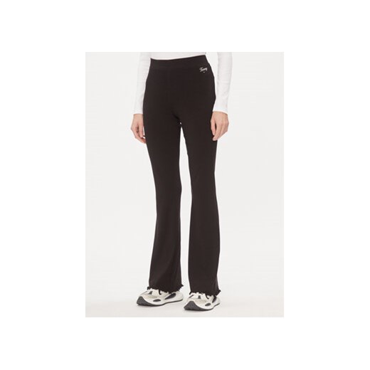 Tommy Jeans Spodnie materiałowe DW0DW17311 Czarny Flare Fit ze sklepu MODIVO w kategorii Spodnie damskie - zdjęcie 168531705