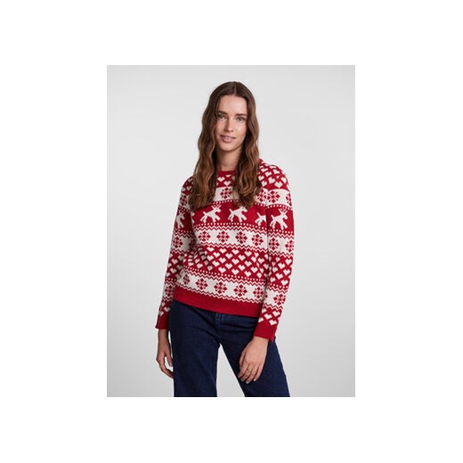 Pieces Sweter 17121018 Czerwony Regular Fit ze sklepu MODIVO w kategorii Swetry damskie - zdjęcie 168532105