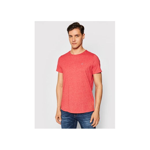 Tommy Jeans T-Shirt Jaspe DM0DM09586 Czerwony Slim Fit ze sklepu MODIVO w kategorii T-shirty męskie - zdjęcie 168532367