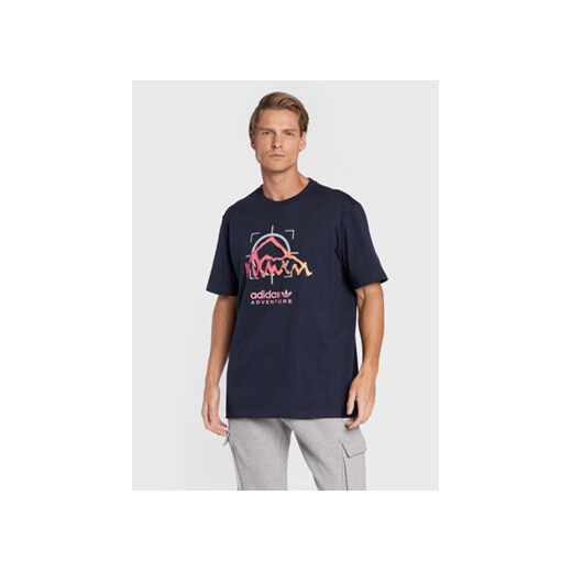 adidas T-Shirt Adventure Ride HK4981 Granatowy Relaxed Fit ze sklepu MODIVO w kategorii T-shirty męskie - zdjęcie 168532976