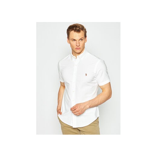 Polo Ralph Lauren Koszula Poplin 710787736 Biały Slim Fit ze sklepu MODIVO w kategorii Koszule męskie - zdjęcie 168533025