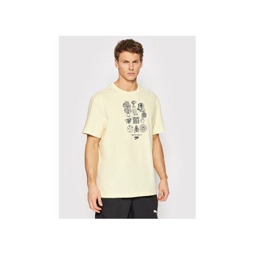 Puma T-Shirt Downtown Graphic 533673 Żółty Regular Fit ze sklepu MODIVO w kategorii T-shirty męskie - zdjęcie 168533467