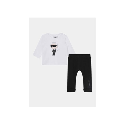 Karl Lagerfeld Kids Komplet bluzka i legginsy Z98147 M Czarny Regular Fit ze sklepu MODIVO w kategorii Komplety niemowlęce - zdjęcie 168533655