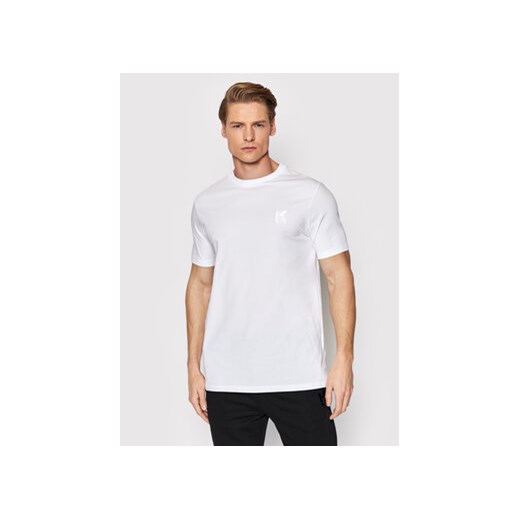 KARL LAGERFELD T-Shirt Crewneck 755890 500221 Biały Regular Fit ze sklepu MODIVO w kategorii T-shirty męskie - zdjęcie 168534036