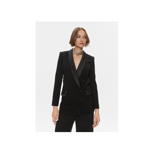 Elisabetta Franchi Marynarka GI-093-37E2-V550 Czarny Regular Fit Elisabetta Franchi 44 wyprzedaż MODIVO