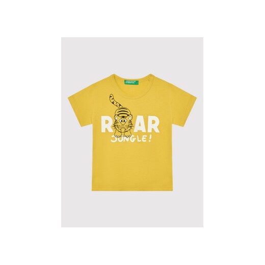 United Colors Of Benetton T-Shirt 3I1XG102Z Żółty Regular Fit ze sklepu MODIVO w kategorii Koszulki niemowlęce - zdjęcie 168534598