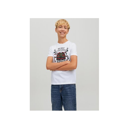 Jack&Jones Junior T-Shirt Claus 12222475 Biały Regular Fit ze sklepu MODIVO w kategorii T-shirty chłopięce - zdjęcie 168534948