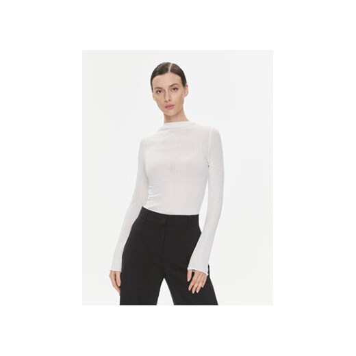 Gina Tricot Bluzka 22251 Biały Slim Fit ze sklepu MODIVO w kategorii Bluzki damskie - zdjęcie 168535178