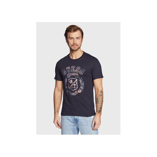 Guess T-Shirt M3RI03 I3Z14 Granatowy Slim Fit ze sklepu MODIVO w kategorii T-shirty męskie - zdjęcie 168536028