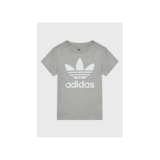 adidas T-Shirt Trefoil IB9931 Szary Regular Fit ze sklepu MODIVO w kategorii T-shirty chłopięce - zdjęcie 168536815
