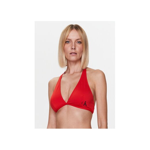 Calvin Klein Swimwear Góra od bikini Halterneck KW0KW01973 Czerwony ze sklepu MODIVO w kategorii Stroje kąpielowe - zdjęcie 168537589