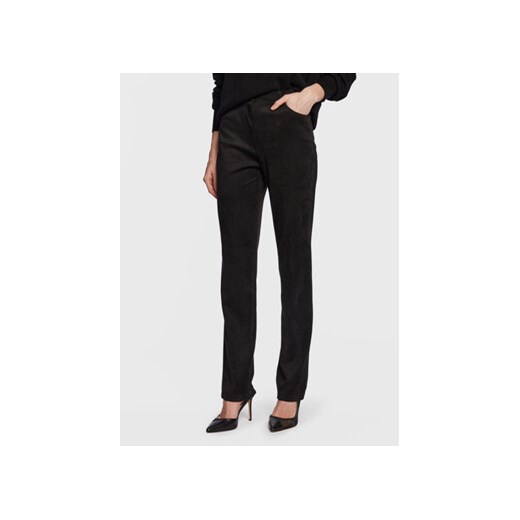 Guess Spodnie materiałowe Kelly W3RA0M WE0L0 Czarny Straight Fit ze sklepu MODIVO w kategorii Spodnie damskie - zdjęcie 168538018