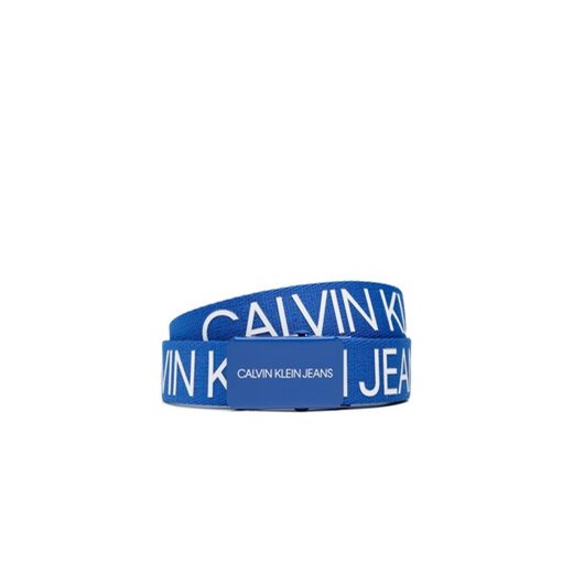 Calvin Klein Jeans Pasek Dziecięcy Canvas Logo Belt IU0IU00125 Niebieski ze sklepu MODIVO w kategorii Paski dziecięce - zdjęcie 168538535