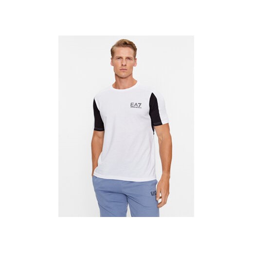 EA7 Emporio Armani T-Shirt 6RPT17 PJ02Z 1100 Biały Regular Fit ze sklepu MODIVO w kategorii T-shirty męskie - zdjęcie 168538577