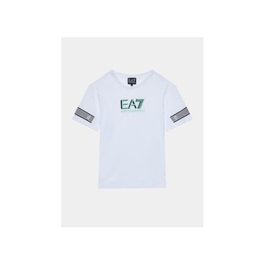 EA7 Emporio Armani T-Shirt 6RBT68 BJ02Z 1100 Biały Regular Fit ze sklepu MODIVO w kategorii T-shirty chłopięce - zdjęcie 168538938