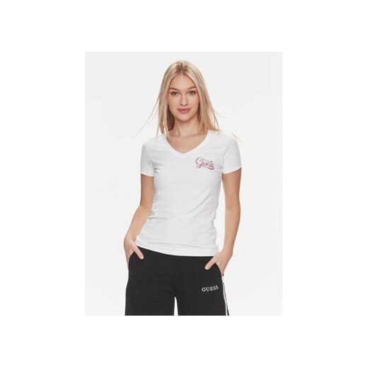 Guess T-Shirt W4RI55 J1314 Biały Slim Fit ze sklepu MODIVO w kategorii Bluzki damskie - zdjęcie 168539415