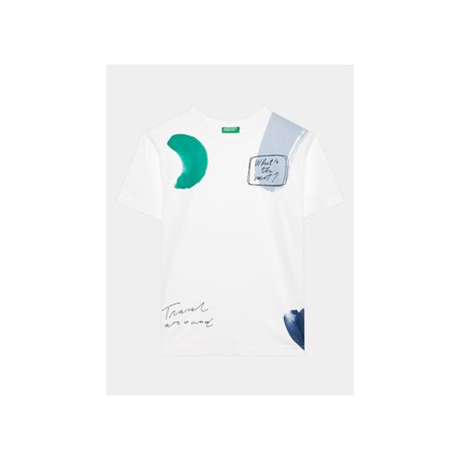 United Colors Of Benetton T-Shirt 3096C10BR Biały Regular Fit ze sklepu MODIVO w kategorii T-shirty chłopięce - zdjęcie 168540606