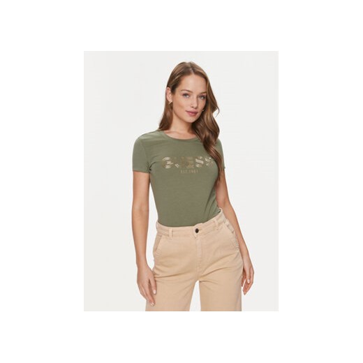 Guess T-Shirt Bold W4RI29 J1314 Zielony Slim Fit ze sklepu MODIVO w kategorii Bluzki damskie - zdjęcie 168540829