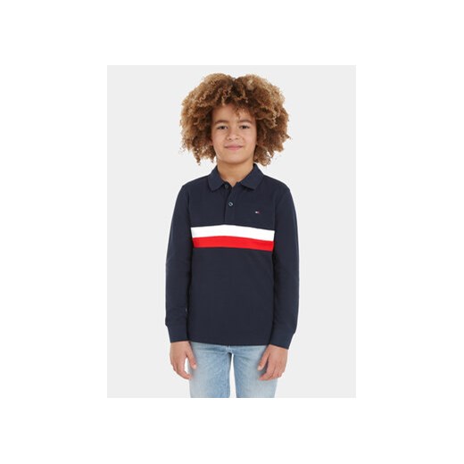 Tommy Hilfiger Polo Corporate Colorblock KB0KB08656 Granatowy Regular Fit ze sklepu MODIVO w kategorii T-shirty chłopięce - zdjęcie 168541107