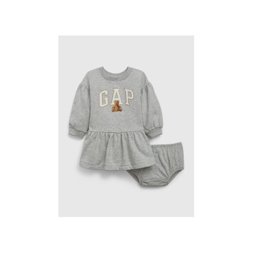 Gap Sukienka codzienna 783404-00 Szary Regular Fit ze sklepu MODIVO w kategorii Sukienki niemowlęce - zdjęcie 168542617