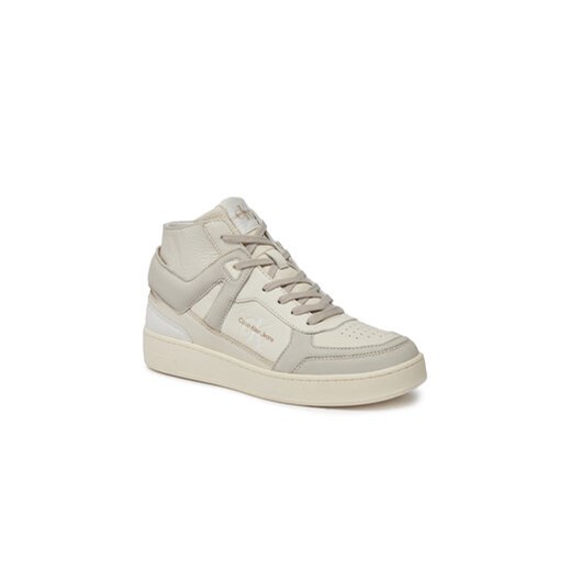 Calvin Klein Jeans Sneakersy Basket Cupsole Mid Lth Ml Fad YM0YM00883 Beżowy 40 MODIVO