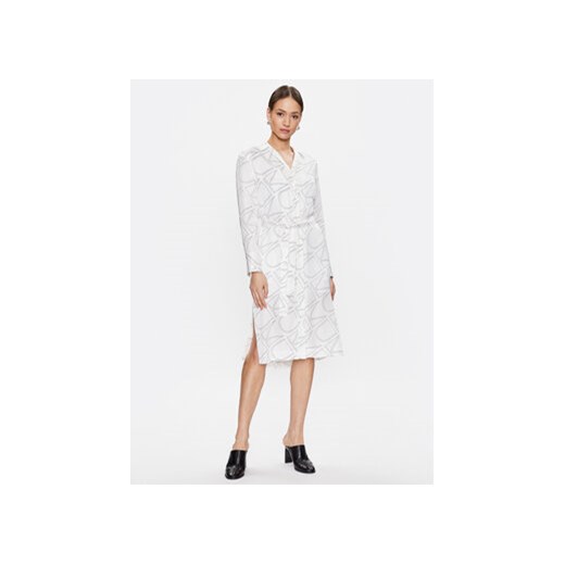 Calvin Klein Sukienka koszulowa K20K205509 Biały Regular Fit ze sklepu MODIVO w kategorii Sukienki - zdjęcie 168543699