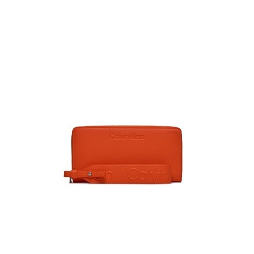 Calvin Klein Duży Portfel Damski Gracie Wallet W/Strap Lg K60K611388 Pomarańczowy ze sklepu MODIVO w kategorii Portfele damskie - zdjęcie 168544087