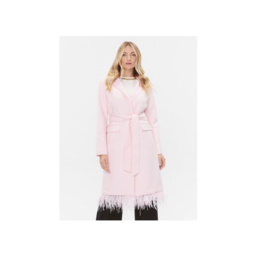 TWINSET Płaszcz wełniany 232TP2010 Różowy Regular Fit ze sklepu MODIVO w kategorii Płaszcze damskie - zdjęcie 168544255
