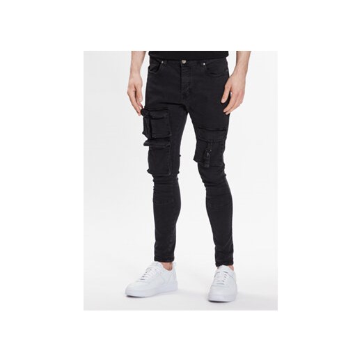 Brave Soul Jeansy MJN-PERU Czarny Slim Fit ze sklepu MODIVO w kategorii Jeansy męskie - zdjęcie 168544287