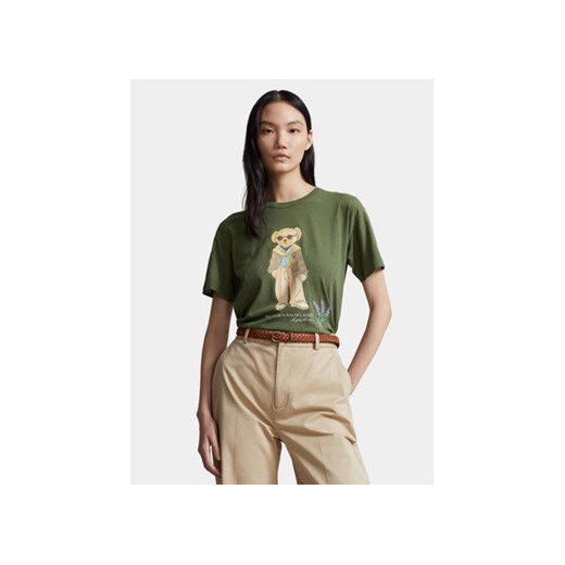 Polo Ralph Lauren T-Shirt Prov Bear T 211924292001 Zielony Regular Fit ze sklepu MODIVO w kategorii Bluzki damskie - zdjęcie 168544389
