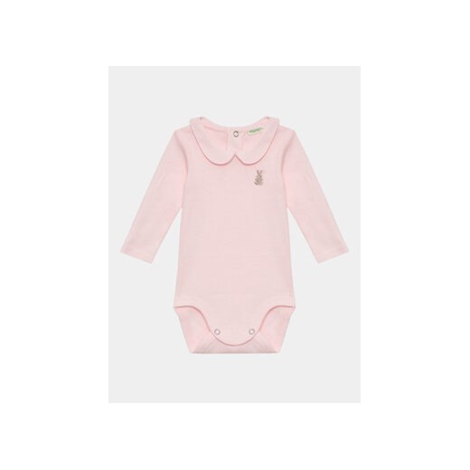 United Colors Of Benetton Body dziecięce 3I9WAB00G Różowy Regular Fit ze sklepu MODIVO w kategorii Body niemowlęce - zdjęcie 168544659
