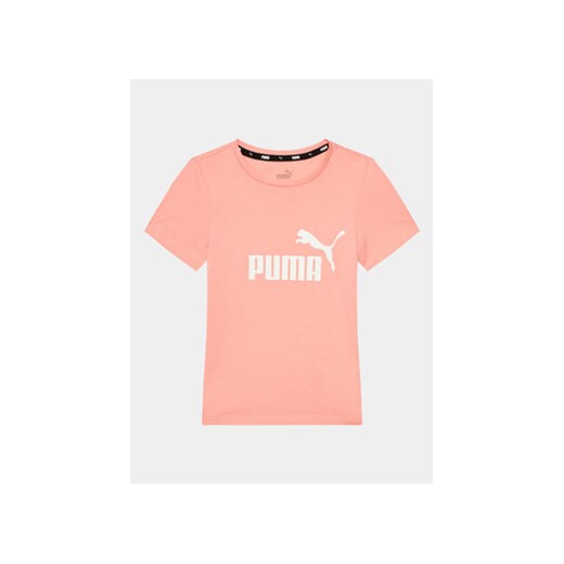 Puma T-Shirt Ess Logo 587029 Pomarańczowy Regular Fit ze sklepu MODIVO w kategorii Bluzki dziewczęce - zdjęcie 168544805