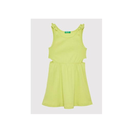 United Colors Of Benetton Sukienka letnia 3HCGCV005 Żółty Regular Fit ze sklepu MODIVO w kategorii Sukienki dziewczęce - zdjęcie 168544887