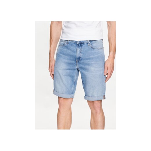 Calvin Klein Jeans Szorty jeansowe J30J322785 Niebieski Slim Fit 30 promocyjna cena MODIVO