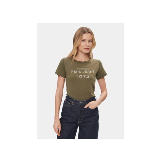 Pepe Jeans T-Shirt Harbor PL505743 Zielony Regular Fit ze sklepu MODIVO w kategorii Bluzki damskie - zdjęcie 168545208
