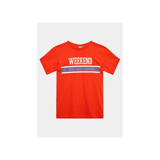 United Colors Of Benetton T-Shirt 3096C10BO Czerwony Regular Fit ze sklepu MODIVO w kategorii T-shirty chłopięce - zdjęcie 168545508