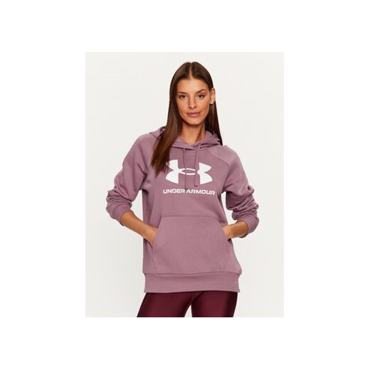 Under Armour Bluza Ua Rival Fleece Big Logo Hdy 1379501 Fioletowy Loose Fit ze sklepu MODIVO w kategorii Bluzy damskie - zdjęcie 168545745