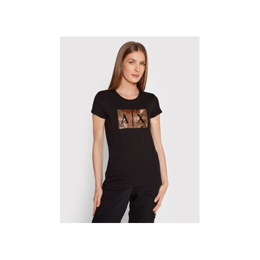Armani Exchange T-Shirt 8NYTDL YJ73Z 6231 Czarny Slim Fit ze sklepu MODIVO w kategorii Bluzki damskie - zdjęcie 168546196