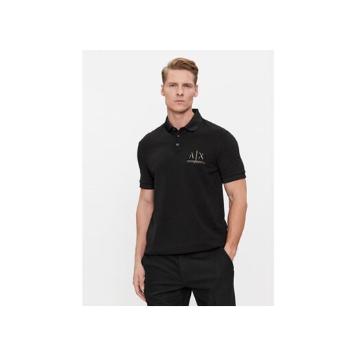 Armani Exchange Polo 3DZFSB ZJM5Z 1200 Czarny Regular Fit ze sklepu MODIVO w kategorii T-shirty męskie - zdjęcie 168546367