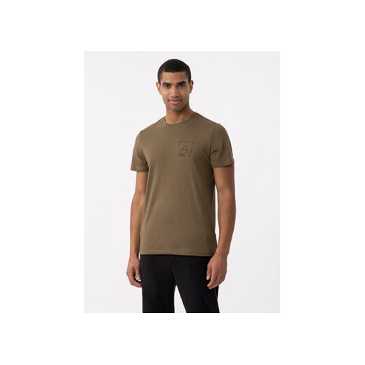 4F T-Shirt 4FAW23TTSHM0894 Brązowy Regular Fit ze sklepu MODIVO w kategorii T-shirty męskie - zdjęcie 168546766