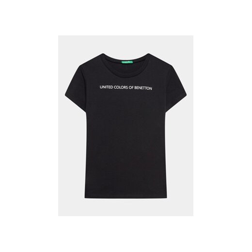 United Colors Of Benetton T-Shirt 3096C10D2 Czarny Regular Fit ze sklepu MODIVO w kategorii Bluzki dziewczęce - zdjęcie 168546895