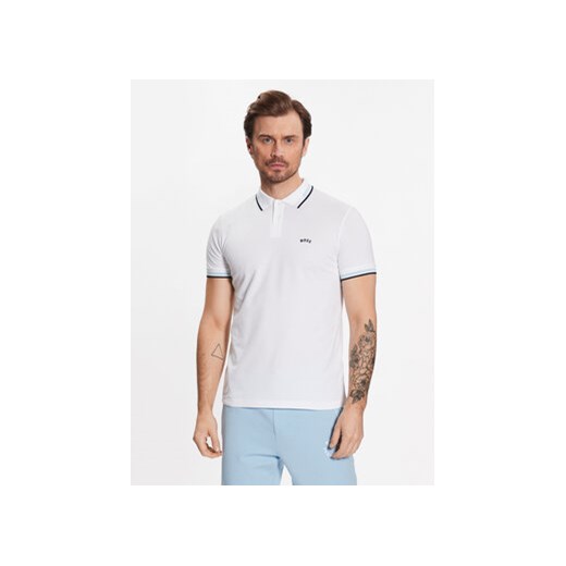 Boss Polo Paul 50469245 Biały Slim Fit ze sklepu MODIVO w kategorii T-shirty męskie - zdjęcie 168547235