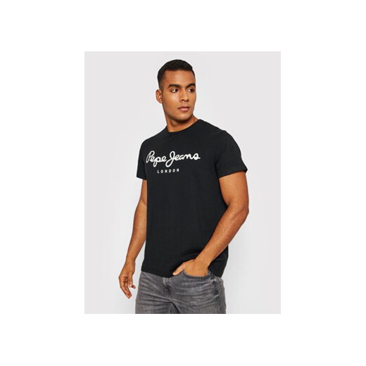 Pepe Jeans T-Shirt Original PM508210 Czarny Slim Fit ze sklepu MODIVO w kategorii T-shirty męskie - zdjęcie 168547705