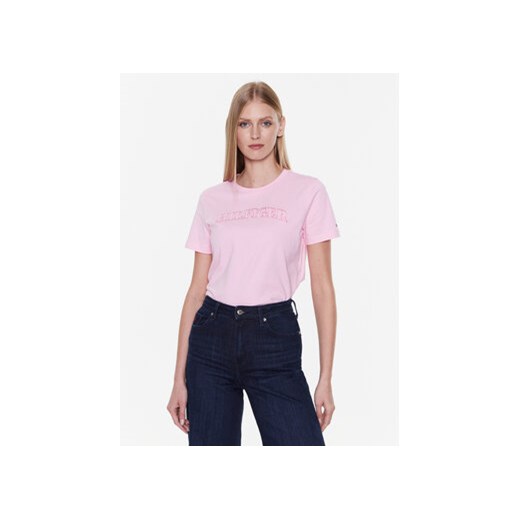 Tommy Hilfiger T-Shirt Tonal WW0WW37562 Różowy Regular Fit ze sklepu MODIVO w kategorii Bluzki damskie - zdjęcie 168548327