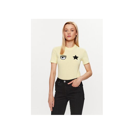 Chiara Ferragni T-Shirt 74CBHT07 Żółty Regular Fit ze sklepu MODIVO w kategorii Bluzki damskie - zdjęcie 168548386